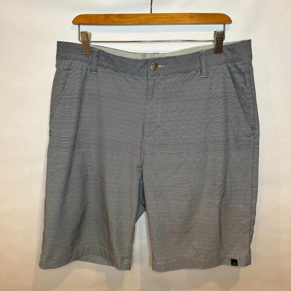 Adidas Performance Golf Shorts Waist 34 Blue Striped